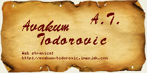 Avakum Todorović vizit kartica